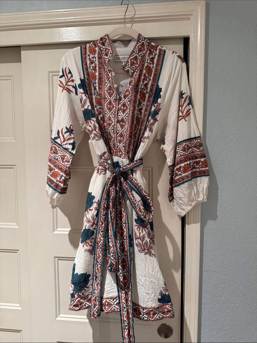 Sea Salt White Floral Embroidered Mini Dress